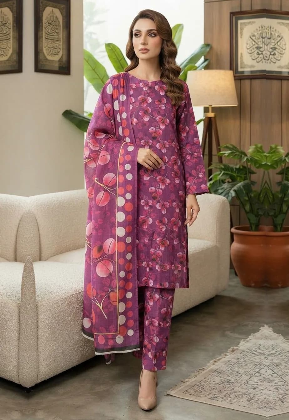 Rana — unstitched three-piece in khaddar